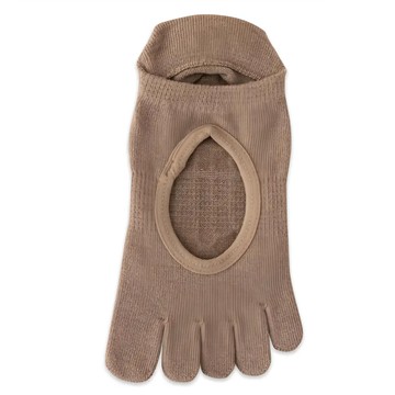 NICOFUN 愛定做 腳背簍空止滑瑜伽襪 女襪 FYK245TOE03 40g 2雙  22~24.5cm  咖啡