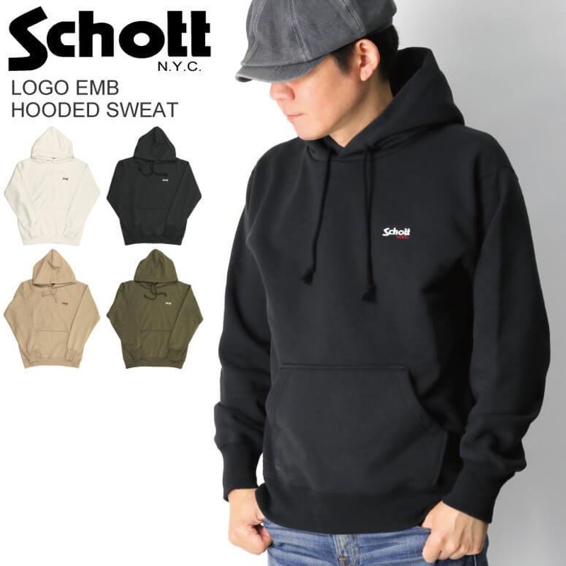 ショット) Schott ロゴ エンブレム フード スエット パーカー プル