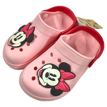 BORUI 柏睿鞋業 兒童款 洞洞防水布希鞋 立體造型園丁鞋  170mm  米妮 桃色