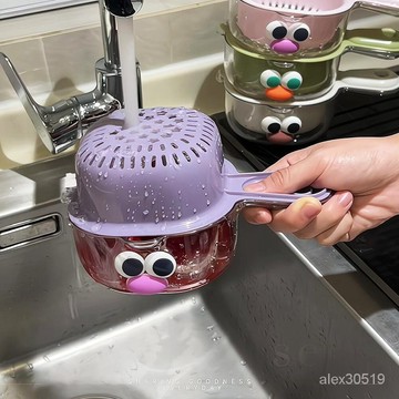 多巴胺瀝水籃洗水果神器雙層食品級加厚多功能壁掛果盤果籃廚房新