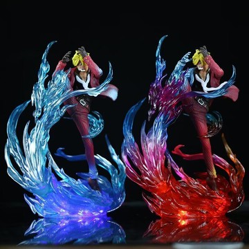 海賊王JK 鬼島火焰 惡魔踢腿 覺醒山治 站姿動漫模型擺件