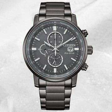 CITIZEN星辰 Chronograph系列 光動能 時尚計時腕錶 43mm / CA0847-88H