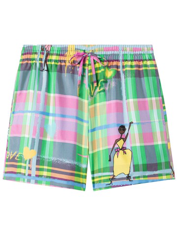 AZ FACTORY - Chromatic Love print shorts - women - Silk - 34 - Green
