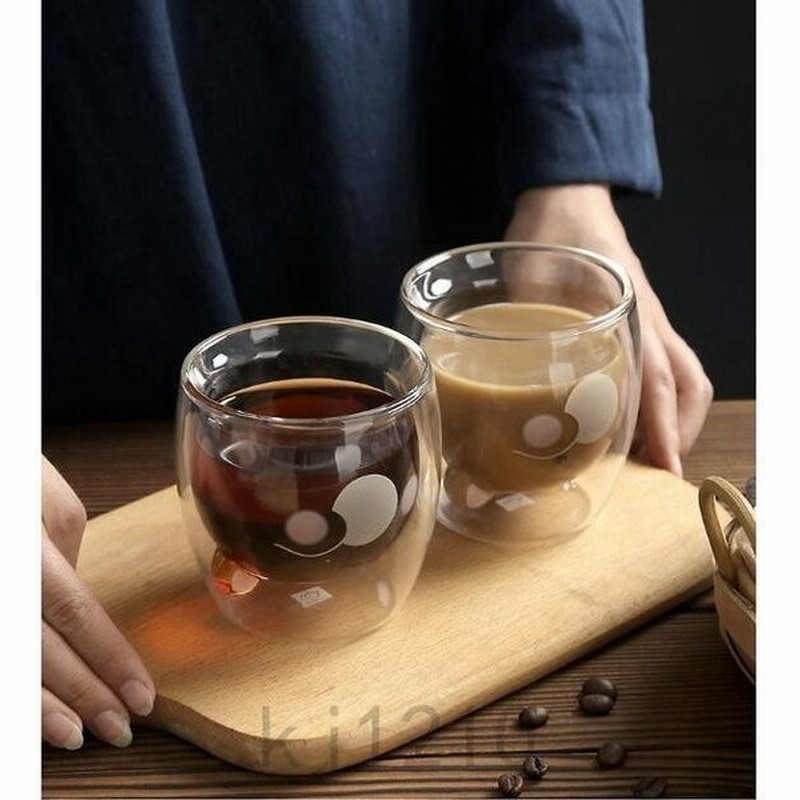 耐熱ガラス 二重構造 ガラス カップ カップル ダブルウォール グラス コップ アニマルカップ かわいい 二重ガラス マグカップ クマ 保冷 熱くない プレゼント 通販 Lineポイント最大get Lineショッピング