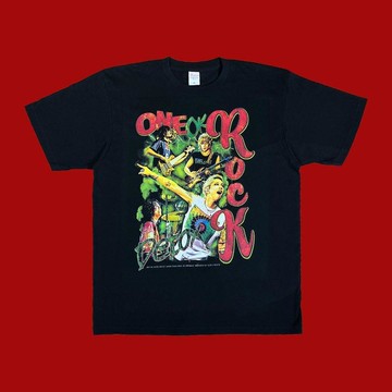 ONE OK ROCK 演唱會電影 20 週年紀念 周邊同款 印花短袖 T 恤 純棉重磅 男女夏季寬鬆 日系搖滾 粉絲