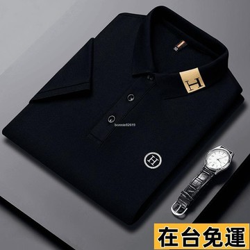 🔥台灣發出🔥 字母刺绣休闲POLO衫修身翻领短袖T恤男 高端男半袖衬衫 短袖男 衬衫男 shirt男 透气吸汗短