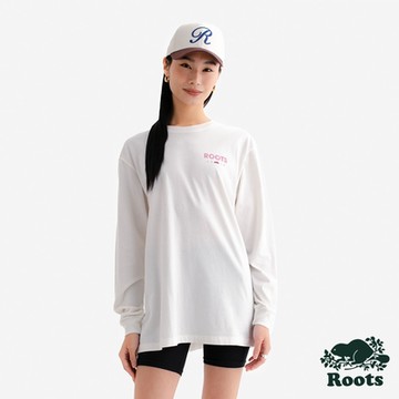 Roots女裝- NATURE TECH OVERSIZED 長袖上衣-白色