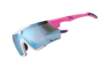 ｜享趣戶外｜《720armour》運動太陽眼鏡 B369G-5-HC 消光螢淺粉鏡腳與消光白