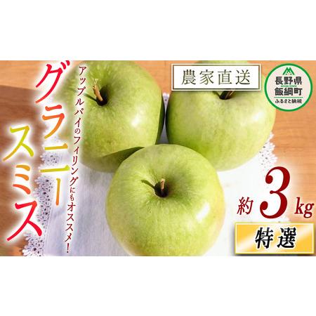 ふるさと納税 りんご グラニースミス 特選 3kg やまじゅうファーム 沖縄県への配送不可 2023年12月中旬頃から2024年1月下旬頃まで順次発送予定 .. 長野県飯綱町