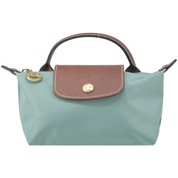 LONGCHAMP LE PLIAGE系列再生尼龍手提化妝包(青瓷綠)