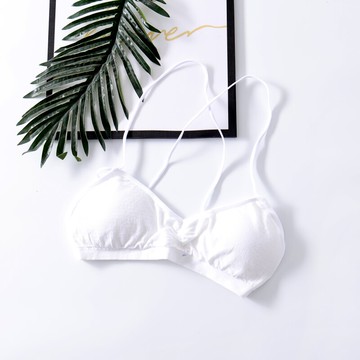 夏季新款女裝時尚純色后背交叉綁帶內衣無鋼圈修身彈力抹胸