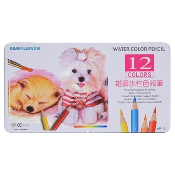 SIMBALION 雄獅 水性色鉛筆  12色  1盒