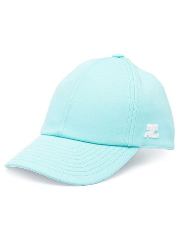 Courrèges - logo-patch baseball cap - women - Cotton/Cotton - M - Blue