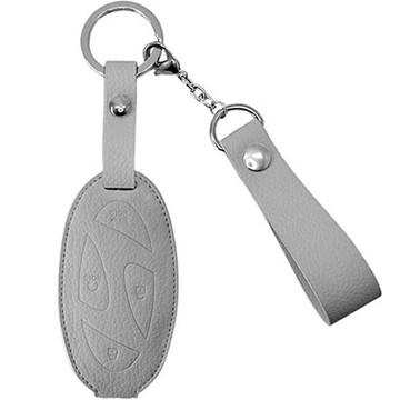 Osiena 汽車皮革智能鑰匙殼附彈簧鑰匙圈  現代 N型 (7按鈕)  灰色