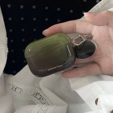 ✨限時特惠✨複古高級感抹茶綠漸變AirpodsPro2耳機套適蘋果2代藍牙保護套三代