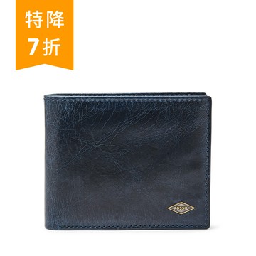 Ryan 海軍藍真皮RFID實用皮夾 男 ML3729400