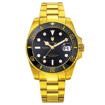 【Olym Pianus奧柏】黑曜金盾 潛水風格自動機械男錶 899832AGK 黑面