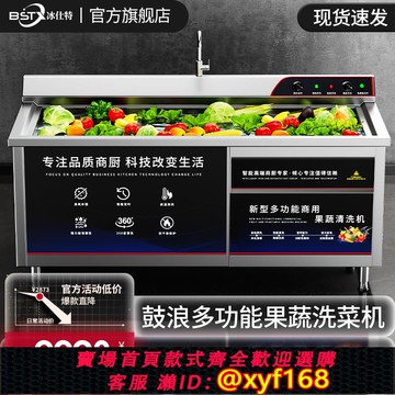 {可打統編 保固一年}冰仕特商用氣泡洗菜機果蔬清洗機全自動洗菜機蔬菜臭氧清洗機商用