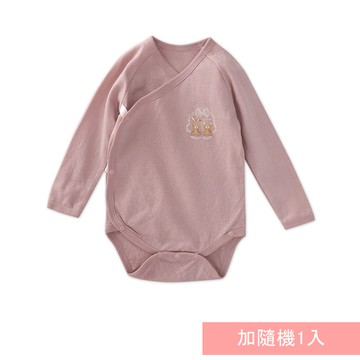 JoyNa - 2件入-空氣棉包屁衣 連身衣 斜開式純棉-粉底熊+隨機一入