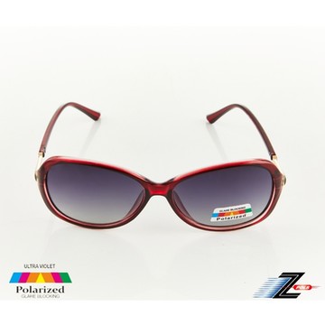 Z-POLS 設計師款修飾臉型質感紅 搭漸層Polarized寶麗來偏光抗UV400太陽眼鏡(有型好穿搭)