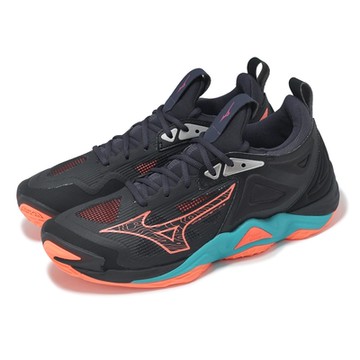 Mizuno 排球鞋 Wave Momentum 3 男鞋 黑橘 緩衝 抓地 室內運動 羽排鞋 美津濃 V1GA2312-06