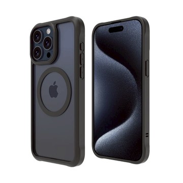 LINKASE AIR iPhone 15 / 15 Plus / 15 Pro / 15 Pro Max 超越軍規防摔高硬度大猩猩玻璃保護殼 品味感霧黑 iPhone 15 Pro Max 6.7吋專用 霧黑