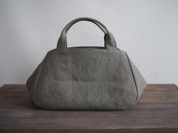 定制 [MILITARY TWILL] 圓形帶蓋手提包 L 苔蘚綠