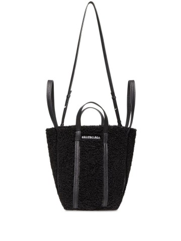 Balenciaga Everyday faux shearling tote bag women CALFSKIN