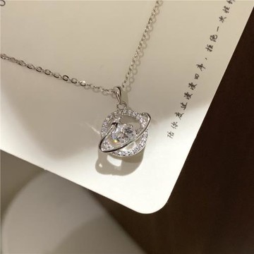 跳動的小星球s925純銀項鏈百元顯貴禮物女百搭甜美不掉色鎖骨鏈
