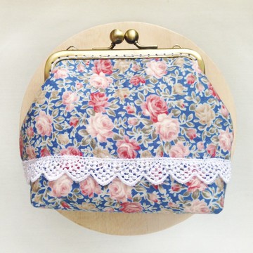 【玫瑰朵朵開】口金包 / 零錢包 萬用收納包 古銅口金包 方型口金包