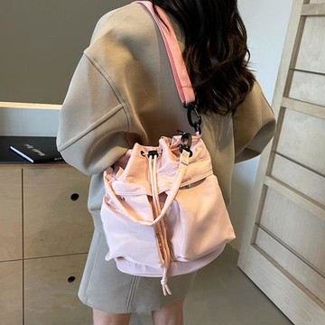 Acorn*橡果-新款韓系多功能後背包水桶包側肩包防潑水6925(粉色)