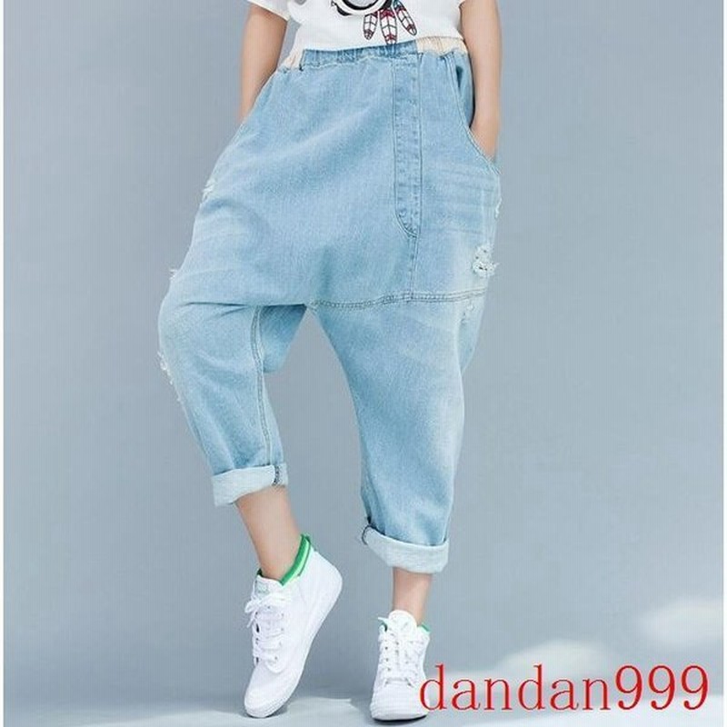 クロップドパンツ レディース 七分丈 ハーレム サルエルパンツ ウエストゴム おしゃれデニムパンツ ボーイフレンドデニム ダメージジーンズ ボトムス 通販 Lineポイント最大0 5 Get Lineショッピング