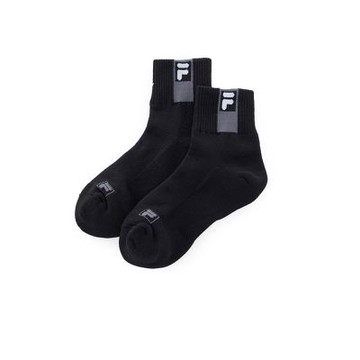 FILA官方直營 基本款半毛巾短襪-黑色 SCZ-5005-BK