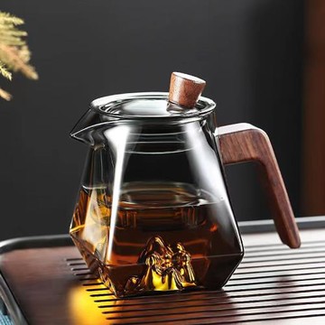 觀山玻璃茶壺泡茶家用茶水分離耐高溫茶具過濾單壺辦公室送禮高檔
