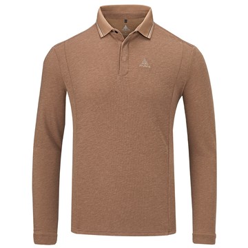 男款長袖羊毛POLO衫(A1PS2552M可可棕/保暖/抑菌/吸濕/排汗/台灣製)