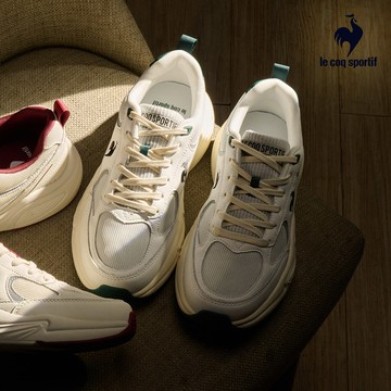 【LE COQ SPORTIF 法國公雞】CHAMBORD運動鞋 男鞋 女鞋-白/綠色LWV73201