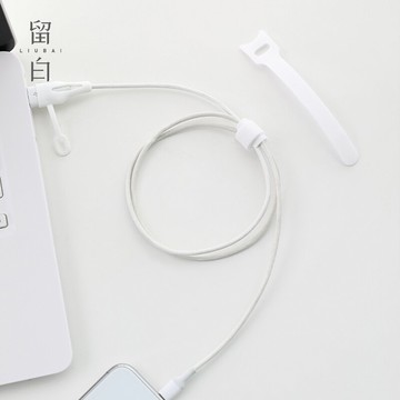 簡約純色尼龍魔術貼扎帶耳機數據線宿舍電腦桌面家用雙面理線器
