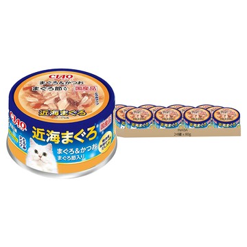 INABA CIAO 啾嚕 近海罐  80g  24罐  鰹魚+鮪魚片口味