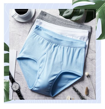 3條裝三槍內褲男純棉新疆棉羅紋舒適透氣紅中老年高腰三角短褲衩