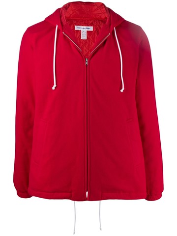 Comme Des Garçons Shirt - hooded bomber jacket - men - Polyester/Polyester - L - Red