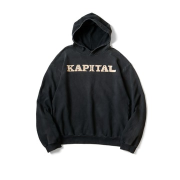 AirRoom 正品現貨 2024AW KAPITAL 字體 LOGO 抓絨 天竺棉 連帽 帽T K2409LC046