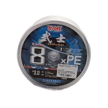 SAME 莎美 武士PE 5色6連結PE線 #3  橘色 + 藍色 + 綠色 + 紅色 + 紫色  1捲