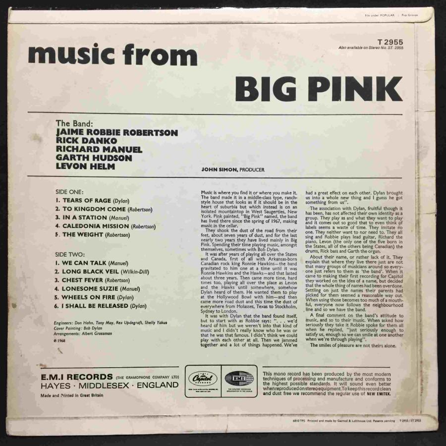 THE BAND   MUSIC FROM BIG PINK (UK-ORIGINAL)