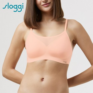 sloggi ZERO  FEEL AIR零感空氣系列蕾絲低V領款無鋼圈內衣 甜蜜杏仁｜88-346 4M