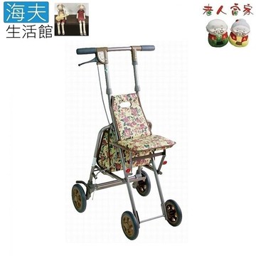 【海夫生活館】LZ 島製作所 銀髮族休閒購物車 AS-III 褐色花紋