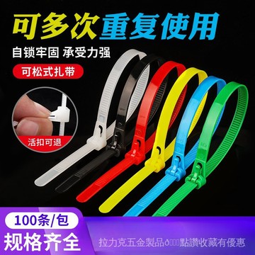 [24時熱賣]尼龍紮帶 紮帶 自鎖紮帶可鬆式尼龍紮帶工廠批發活釦塑料捆綁帶紮線可拆卸重複使用束線帶 FURY
