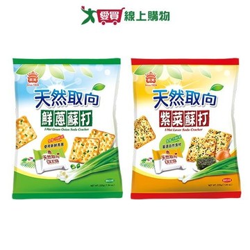 義美天然取向蘇打餅系列(鮮蔥/紫菜)(225G/袋)【愛買】