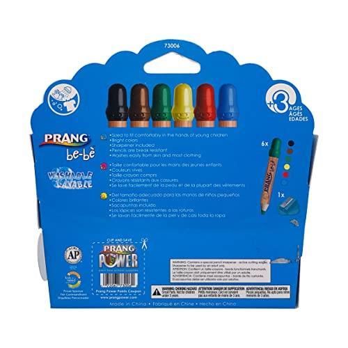 (1 Pack) Prang be-be Jumbo Coloured Pencils, Washable, Includes Sharpener