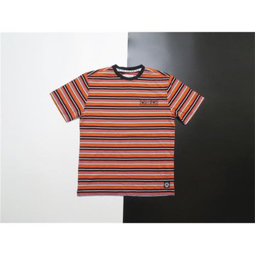 美式街頭潮牌復古休閑拼色條紋大克重圓領短袖T恤滑板街舞bboytee