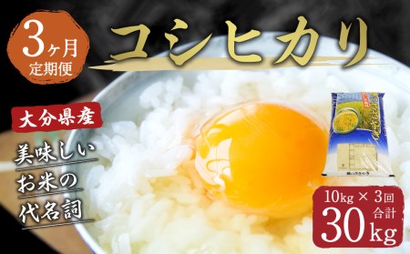 大分県産 コシヒカリ 10kg×3回 計30kg 精米 お米 こしひかり